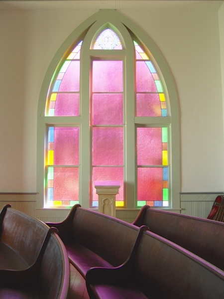 Stained Glass and Pews