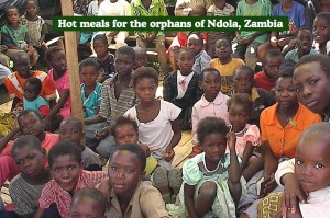 Ndola orphans waiting for food